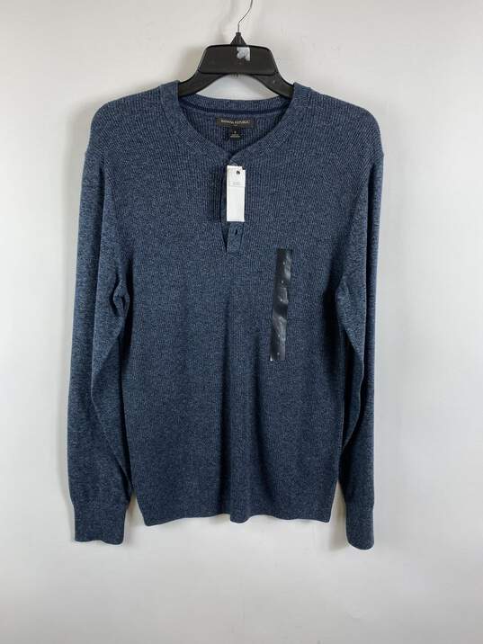Banana Republic Gray Henley Sweater S NWT image number 1