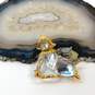 Designer Swarovski Gold-Tone Crystal Memories Moon Child Brooch Pin image number 1