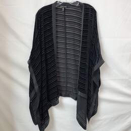 Eileen Fisher Stripped Velvet Burnout Wrap Cardigan Size OS/TU