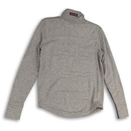 Womens Gray Space Dye 1/4 Zip Mock Neck Long Sleeve Pullover Sweater Sz XS alternative image