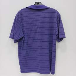 Nike Golf Men's Dry-Fit Purple Pinstripe Polo Shirt Size S alternative image