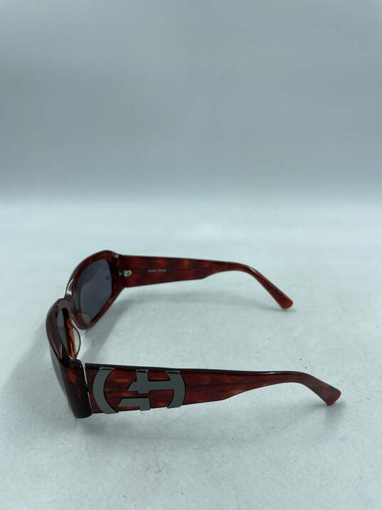 Giorgio Armani Marbled Red Rectangle Sunglasses image number 4