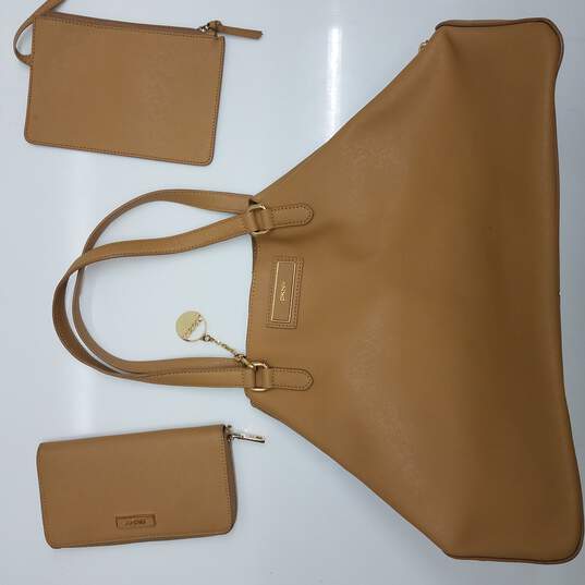 DKNY Leather Hobo Handbag w/Wallet Pouches image number 1