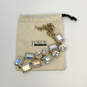 Designer J. Crew Gold-Tone Square Crystal Stone Chain Statement Necklace image number 2