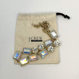 Designer J. Crew Gold-Tone Square Crystal Stone Chain Statement Necklace alternative image