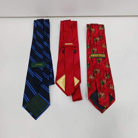 Bundle of 3 Designer Neckties Donald J. Trump J. Garcia Lauren Ralph Lauren image number 2