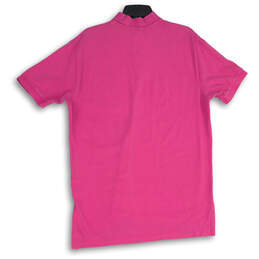 Mens Pink Embroidered Logo Spread Collar Short Sleeve Polo Shirt Size Large alternative image