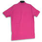 Mens Pink Embroidered Logo Spread Collar Short Sleeve Polo Shirt Size Large image number 2