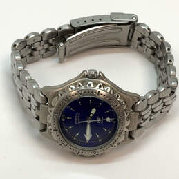 Designer Fossil AM-3099 Silver-Tone Chain Strap Blue Dial Analog Wristwatch alternative image