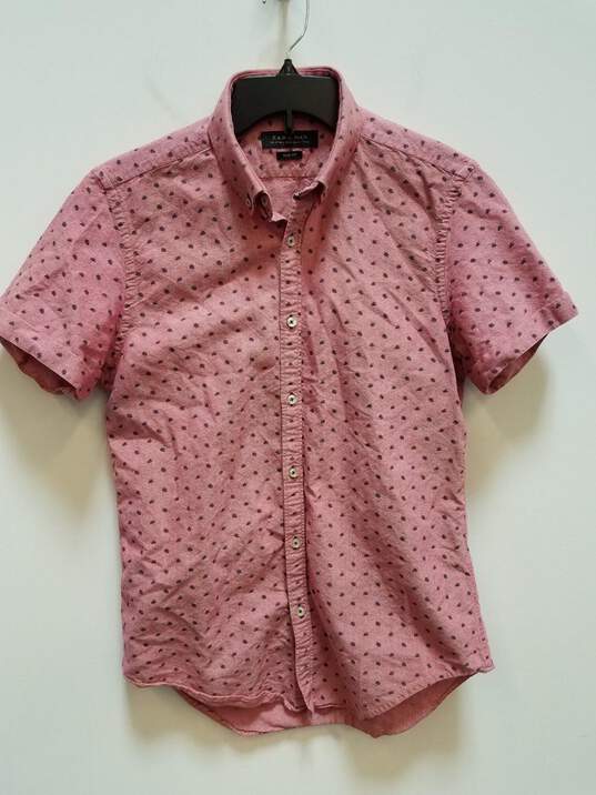 Zara Man Pink Button-Up Shirt Size XS image number 1