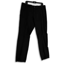 NWT Mens Black Flat Front Slash Pocket Stretch Dress Pants Size 38X34