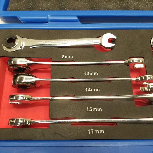 Anbull Flex-Head Tubing Ratcheting Combination Wrench Set, Metric, 9 Piece image number 2