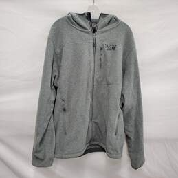 Mountain Hardwear MN's Gray Fleece Full Zip Hooded Sweat Jacket Size XL