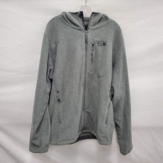 Mountain Hardwear MN's Gray Fleece Full Zip Hooded Sweat Jacket Size XL image number 1