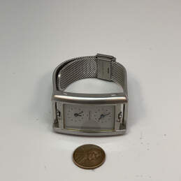 Designer Skagen Silver-Tone Dual Time Rectangle Dial Analog Wristwatch alternative image