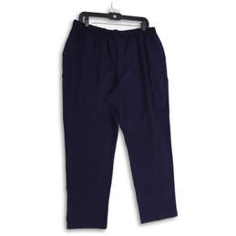 Womens Navy Blue Elastic Waist Slash Pocket Pull-On Ankle Pants XL Petite
