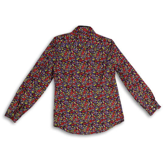 Womens Multicolor Floral Long Sleeve Spread Collar Button-Up Shirt Size M image number 2