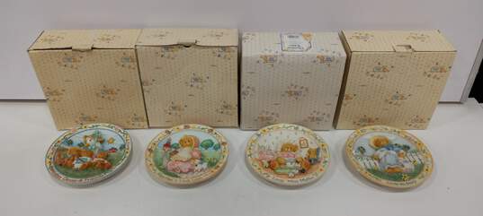 4pc Set of Enesco Cherished Teddies Collector Plates IOB image number 1