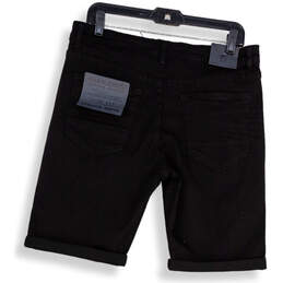 NWT Mens Black Denim Slim Fit Stretch Dark Wash Bermuda Shorts Size 33 alternative image