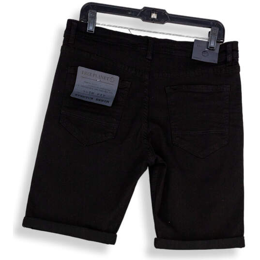 NWT Mens Black Denim Slim Fit Stretch Dark Wash Bermuda Shorts Size 33 image number 2