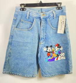 Mickey By Jerry Leigh Women Blue High Waisted Denim Shorts M