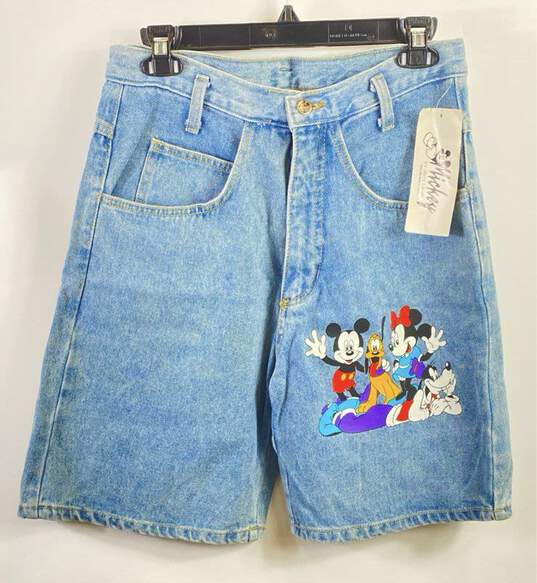 Mickey By Jerry Leigh Women Blue High Waisted Denim Shorts M image number 1