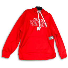 NWT Mens Red Long Sleeve Wisconsin Badgers Pockets Pullover Hoodie Size XL