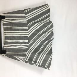 Aqua Women Grey Striped Mini Ruffle Skirt Sz S NWT alternative image