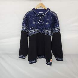 Dale Of Norway Vintage Blue & Black Wool Sweater MN Size XL