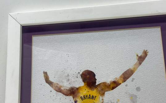 Custom Framed & Matted Kobe Bryant Water Paint Print Art by Jenk image number 4