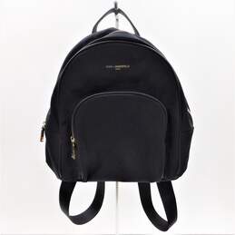 Karl Lagerfeld Cara Black Nylon Zip Around Mini Backpack with COA