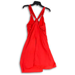 Womens Red V-Neck Sleeveless Stretch Knee Length Sheath Dress Size 10 alternative image