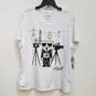 NWT Womens White Cotton Blend Short Sleeve Pullover Graphic T-Shirt Sz XL image number 1