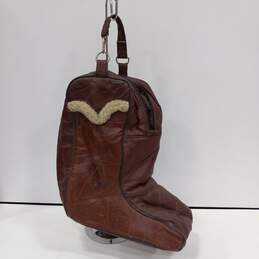 Brown Leather Boot Bag