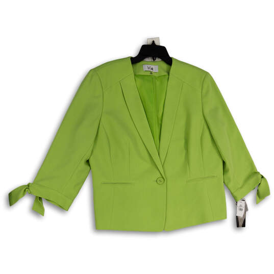 NWT Womens Green Long Sleeve Single Breasted One Button Blazer Size 18 image number 1