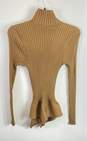 Stella McCartney Women Brown Ribbed Asymmetrical Sweater Sz 44 image number 2