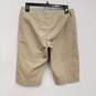 Unisex Adults Khaki Pleated Front Mid Rise Casual Bermuda Short Size 42 image number 2