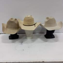 Bundle Of 3  Assorted Cowboy Hats Sz 71/8 & 73/8
