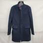 Ted Baker WN's London Wool Flannel Full Zip & Button Dark Blue Jacket Size 2 image number 1