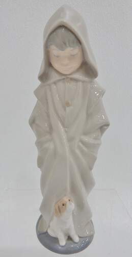 Vntg Nao By Lladro Boy Monk Cloak W/ Porcelain Figurine