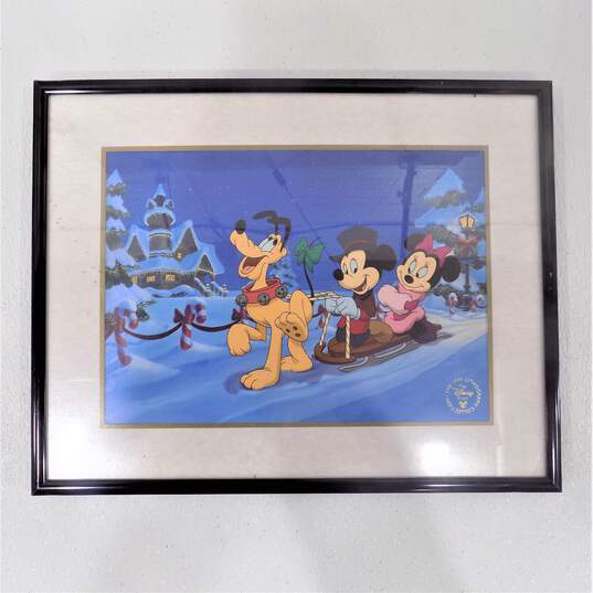 Disney 1980s-90s Litho Prints Snow White Mickey & Friends W/ Plushies image number 2