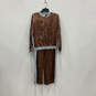 NWT Womens Brown Long Sleeve Full-Zip Jacket And Pants Two Piece Set Size L image number 1