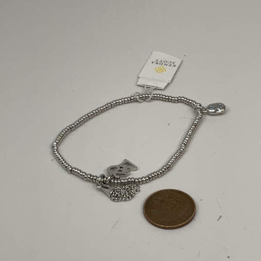 Designer Kendra Scott Silver-Tone Beaded Charm Bracelet With Dust Bag image number 3