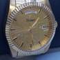 Stauer 24867 999.9 Gold Foil Dial 40mm Quartz Analog Day & Date Watch 134.0g image number 4