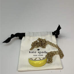 Designer Kate Spade Gold-Tone Lemon Slice Pendant Necklace With Dust Bag