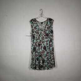 Womens Floral V-Neck Sleeveless Pullover Knee Length Fit & Flare Dress Size 0