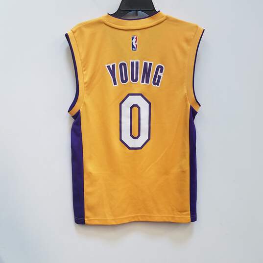 Adidas Mens Yellow Los Angeles Lakers Kyle Kuzma #0 NBA Jersey Size Small image number 2