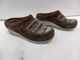 Women's Brown Leather Clog Shoes Size 37 alternative image