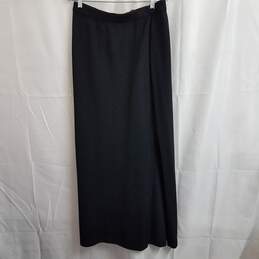 St John Basics Black Santana Knit Wool Blend Maxi Pencil Slit Skirt Size 10