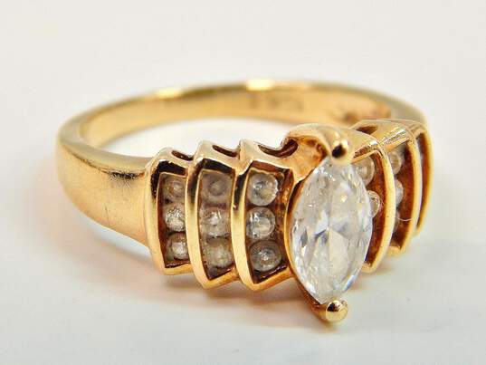 10k Yellow Gold Marquise CZ Tiered Ring 3.4g image number 1